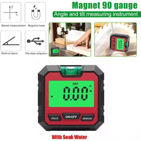 Inclinometre, Inclinomètre Numérique Magnetique 0 180 ° Niveau Numérique Électronique Arrêt Automatique, LCD et Rétroéclairage, avec à bulle Pour Menuiserie, Bâtiment, Automobile, Maçonnerie (1/4)