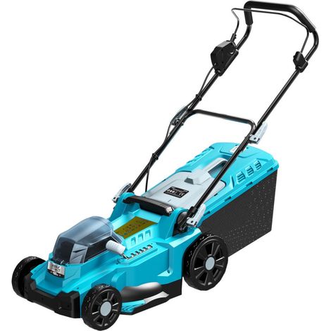 Cortacésped sin escobillas DEDRA 2x18V 43cm - fácil de usar, motor silencioso