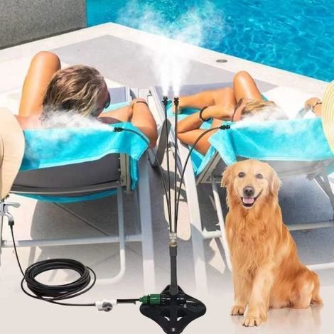 1 kit brumisateur, 8m tuyau, 4 buse, aluminium, laiton, jardin, terrasse, patio