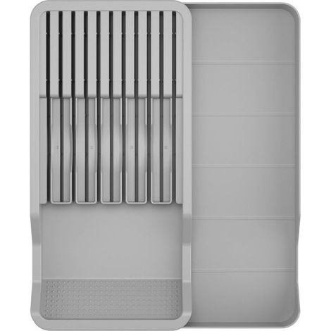 1 Rangement couteaux tiroir, extensible, organiseur couverts, plastique, 11 couteaux, cuisine (1/5)