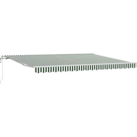 Store banne électrique rétractable, vert et blanc, 450 x 300 cm (1/5)