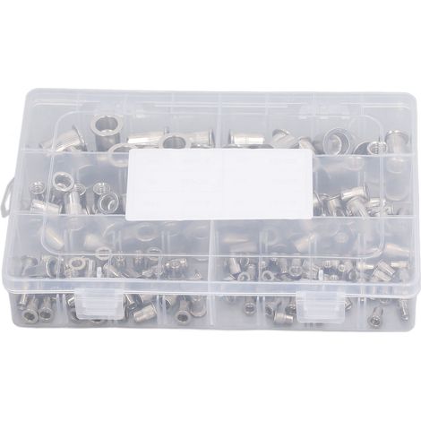 Kit de 180 écrous à sertir à tête plate en acier inoxydable 304, tailles M3, M4, M5, M6, M8 et M10. (1/5)