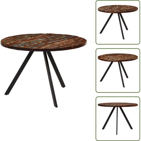 The Living Store Tavolo da Pranzo 110x75 cm in Legno Massello di Recupero - Tavolo da pranzo vintage