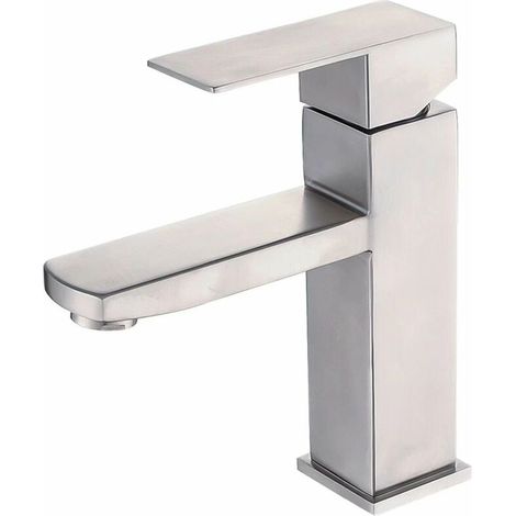 Grifo de baño FOREHILL de acero inoxidable 304, grifo de agua fría y caliente, grifo de lavabo, grifo bajo encimera (A) (1/4)