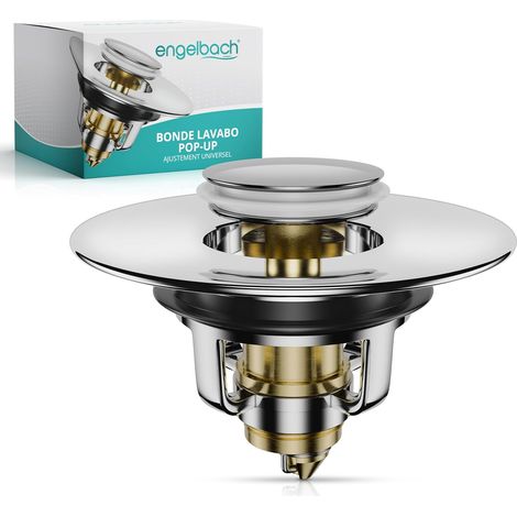 Bonde de Lavabo Pop Up Universelle 40mm - Stable, Inoxydable et Durable - Bouchon lavabo et Bidet avec Filtre à Cheveux - chromé (1/5)