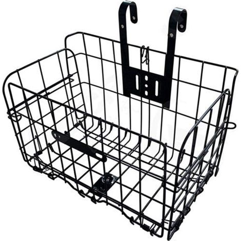 BelleRise - Panier avant pour vélo pliant — Panier de vélo en fil métallique avec poignée — Se fixe facilement au guidon avant (1/5)