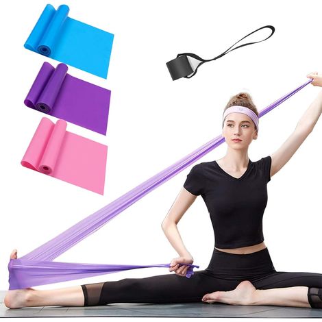 Bandes De Resistance - Lot De 3 En Latex Naturel - Pour Renforcement Musculaire Maison Ou Salle De Sport - Rééducation Physiothérapie Yoga Pilates - 3 Niveaux De Résistance (1/5)