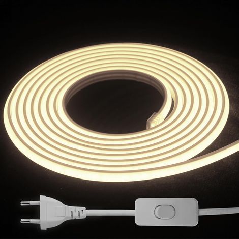 Rubans LED Type Externe 220V - Bande de Lumière de Perles LED Mise en Évidence, Étanche IP65, Pour le Jardin et la Décoration Intérieure. (Bleu, 2m) (1/5)