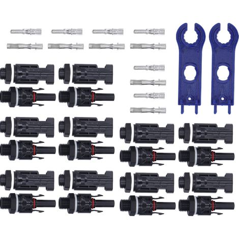 42-teiliges IP67 wasserdichtes und feuerfestes Solarstecker-Set, Photovoltaik-Modul-Verlängerungskabel mit 2 Steckern, 30 A, 1000 V DC (1/5)