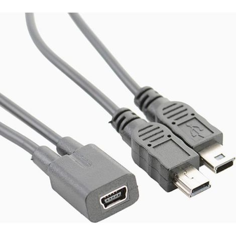 Usb 2.0 Mini 5 Broches Femelle Vers Male Otg Cable Répartiteur De Données Pour Disque Dur Mobile Hdd (1/4)