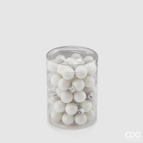 EDG Enzo De Gasperi Set 50 Palline di Natale in Vetro Ø2 cm Bianche – Addobbi per Albero di Natale (1/2)