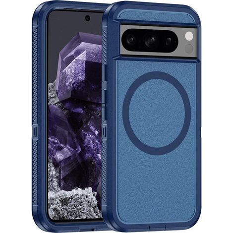 Funda con marco para Google Pixel 8 Pro, compatible con MagSafe, color azul. (1/5)