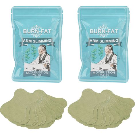24 patchs de moxibustion auto-adhésifs pour les bras, à base d'extraits de plantes, pour un remodelage optimal. (1/5)