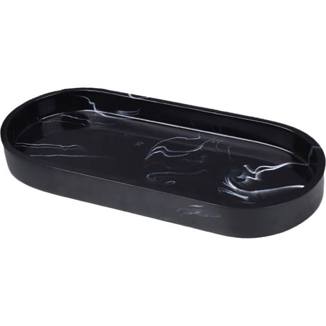 Plateau Marbre pour Salle De Bain Organisateur De Comptoir Porte-éponge Et Bijoux Design Compact