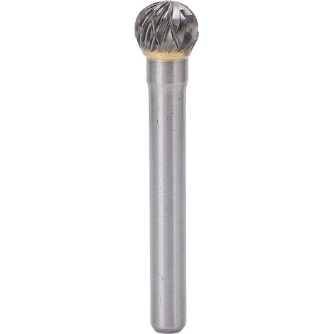Ortviai Fichier rotatif carbure double coupe, tête sphérique 10 mm, tige de 54 mm, pour gravure bois/métal et débourrage (1/5)