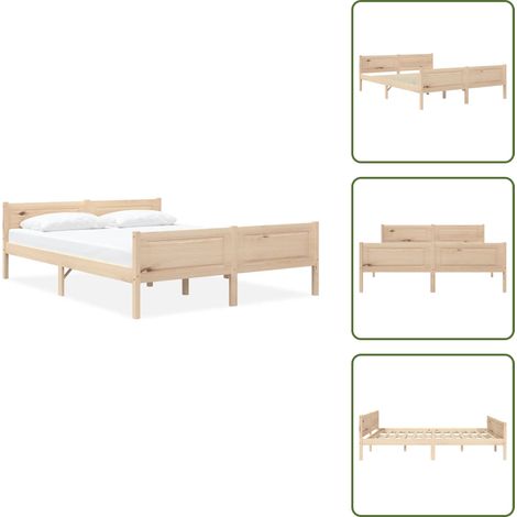 The Living Store Giroletto senza Materasso 140x200 cm in Legno Massello di Pino - Letto in legno