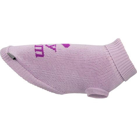 Pull pour Chien à col Haut, Couleur Unie avec Inscription I Love My Maman, Trou Laisse et Passants Pattes arrière  Lilas, XL - Longueur Dos 50 cm
