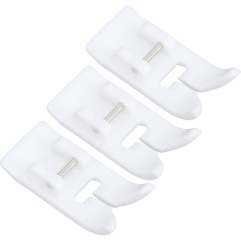 Kit de 3 pieds-de-biche pour une installation facile et une large gamme d'applications, idéal pour remplacer les anciens accessoires de machines à coudre. (1/5)
