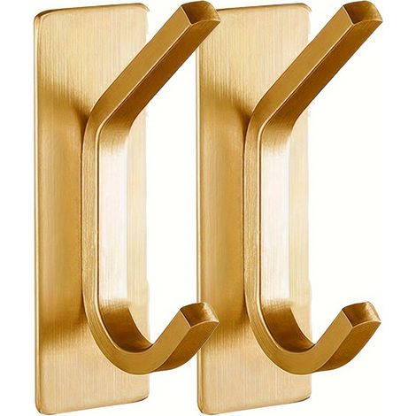 Handtuchhaken/Edelstahlhaken - für Mäntel/Bademäntel/Handtücher, geeignet für Badezimmer/Küchen, 6er-Set, Edelstahl, Gold.
