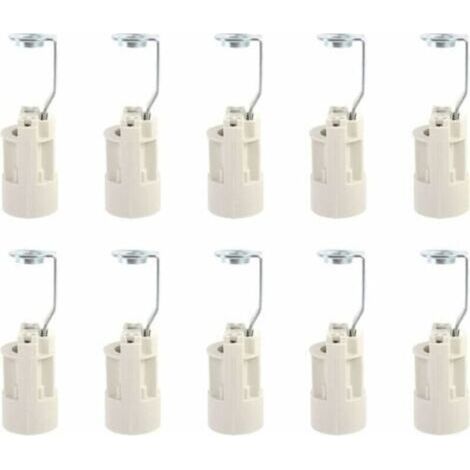 Culot pour ampoule E14 Douilles de Lampe E14 Réglables Convertisseur Douilles E14 Douille à Baonnette Support 10 PCS (Blanche) (1/4)