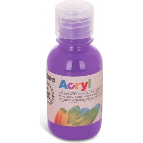 Peinture acrylique - Primo - 125 ml - Violet - Haute teneur en pigment - Flacon avec bouchon doseur