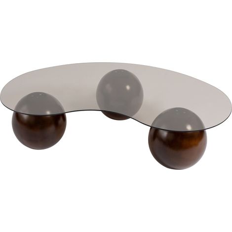 Table basse en verre "Sphere" - 120 x 70 x 30 cm - Marron (1/4)