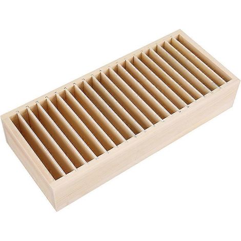 Boîte de présentation créative pour bandeaux, boîte de rangement en bois à plusieurs compartiments pour coiffes (1 pièce).-32X14X6CM-Yellow (1/4)