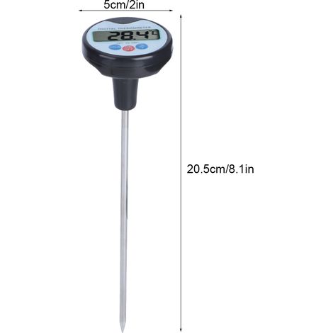 Termometro digitale da cucina con sonda portatile da -50℃ a 300℃ ABS e acciaio inossidabile - barbecue, cottura al forno, arrosti (1/4)