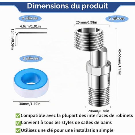 304 Stainless Steel Shower Tap Adaptor (1/2)