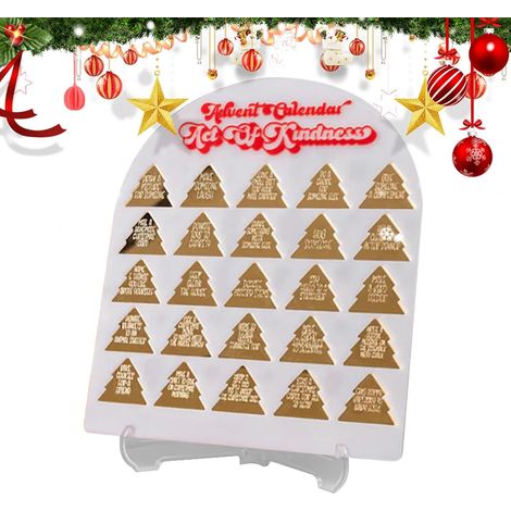 Calendrier De Compte À Rebours 25 Jours De Décoration Centrale Pour L Avent Pièce Maîtresse De Noël En Acrylique pour Adultes Maison Vacances Hiver Salon Chambre Étagère Cheminée (1/5)