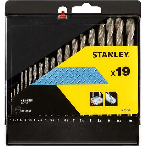 Bohrer stanley sta56058-qz Schnellstahl 19 Stück 1-10 mm