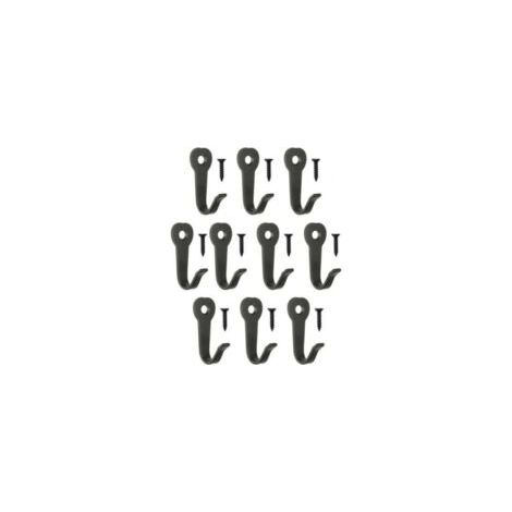 Ganchos clásicos de hierro negro (paquete de 10) - 40 x 22 mm - Estilo rústico vintage - Crezuo