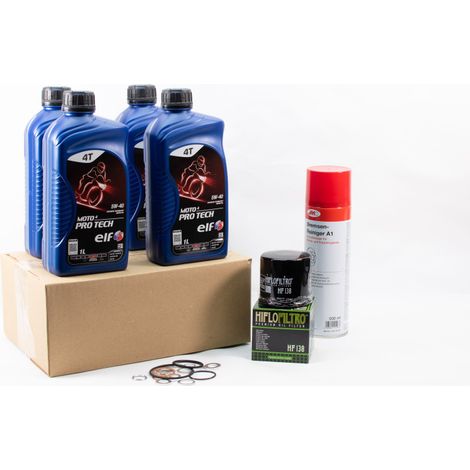 Kit Entretien Vidange Standard pour APRILIA RSV4 1000 de 2009 à 2020 - ELF MOTO 4 PRO TECH 5w40 4L