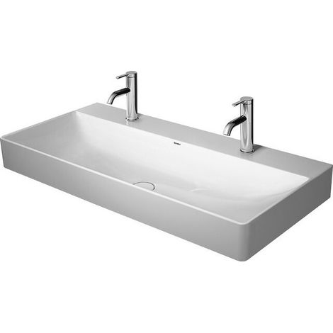 Lavabo DuraSquare de Duravit, 100x47cm, 2 agujeros para grifería,