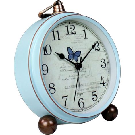 Horloge Décorative Vintage Rétro Alarme Horloge de Bureau Silencieuse pour Maison et Chambre Style Champêtre Matériau Solide 1 Pièce (1/5)