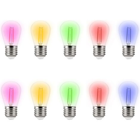 Confezione da 10 Lampadine Led per catena di luci E27 ST45 2W Multicolore Wisdom