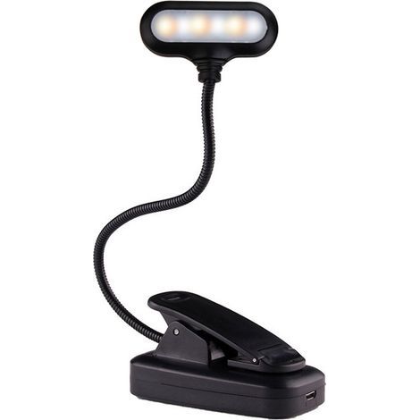 Lampe de bureau - Noire - Confortable pour les yeux - Fonctionne sur piles - Lampe de lecture pliable et silencieuse (1/5)