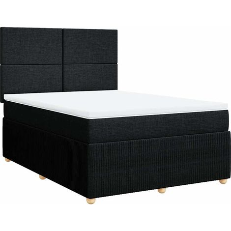Maison Exclusive - Boxspringbett mit Matratze Schwarz 160x200 cm