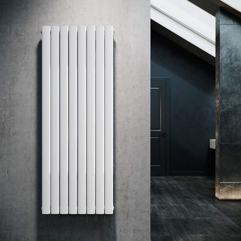 Design Flach Heizkörper 1600x616mm Weiß Paneelheizkörper Vertikal Mittelanschluss Doppellagig (1/5)
