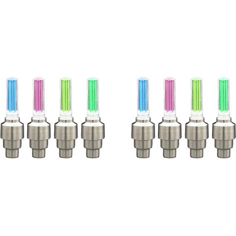 Deux éclairages de vélo sans piles, compatibles avec les VTT et les vélos de route, bouchons de valve de pneu à LED et éclairages de rayons BL0157 (1/5)