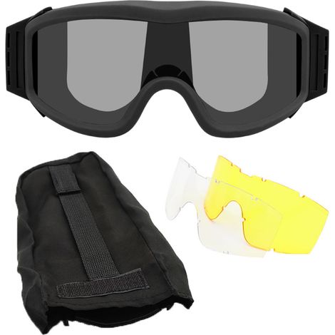 Lunettes de protection multifonctionnelles anti-buée pour entraînement noir (1/5)