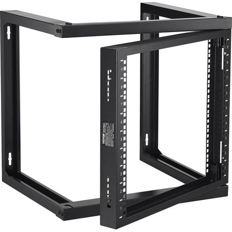 Rack de Serveur Réseau à Cadre Ouvert 9U à Montage Mural 68,04 kg Noir 530x450x520mm (1/5)