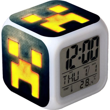 Réveil numérique multifonction Minecraft Édition LED