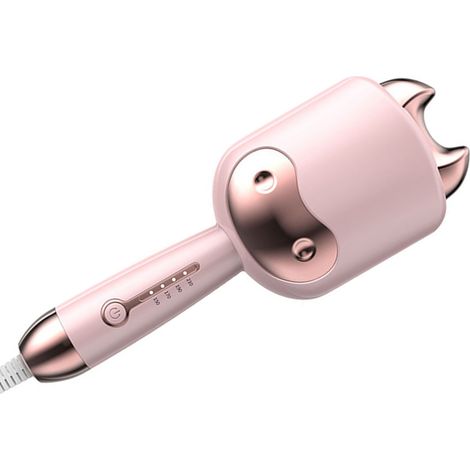 Bigoudi Fer à Boucler Forme Vache 3.3 cm Professionnel Chauffage Réglable Lisseur Boucleur Rose (1/5)