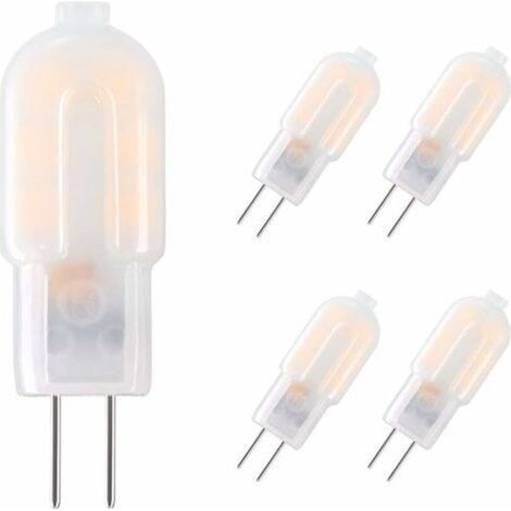 G4 LED Ampoule,5-Pack 15W Ampoules Halogènes Équivalentes,Ampoule LED G4 2W Économie Pour Les Ampoules de Hotte,AC/DC 12V 130LM 3000K (1/4)