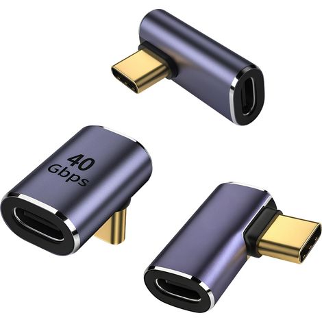 3 40Gbps Adaptateur USB-C Coudé 90° Connecteur Type C Forme-L 8K USB 4.0 (1/5)