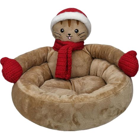 Nid Pour Chien - Cabane Isolée Thermique - Pour Chiens Moyens Et Petits - Diamètre 40 Cm - Design Festif Noël - En Coton PP (1/5)