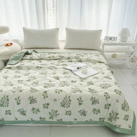 Couette D'Été - 150 x 200 cm - Tissu Lavé À L'Eau - 98 % Polyester 2 % Coton - Pour Chambre Climatisée - 1 Pièce (1/3)