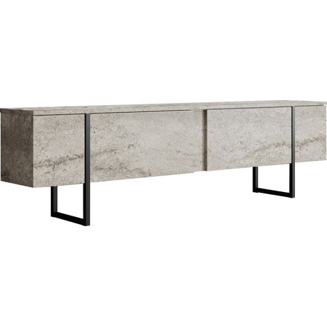 Mueble TV, mesa TV, mueble bajo. Stand Travertine Negro (1/5)