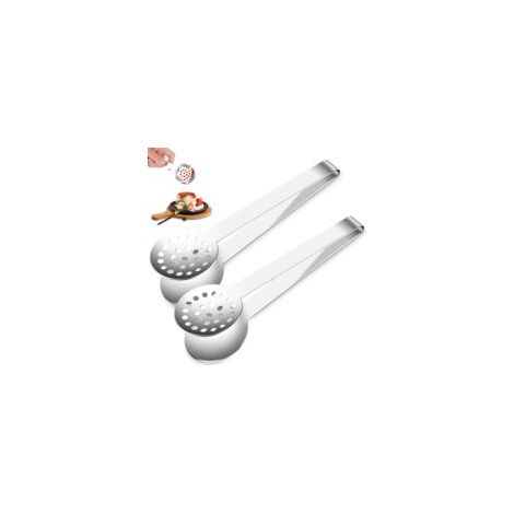 Pinzas para bolsitas de té (juego de 2), acero inoxidable, 15 cm, antideslizantes, para cocina y bar. - Crezuo
